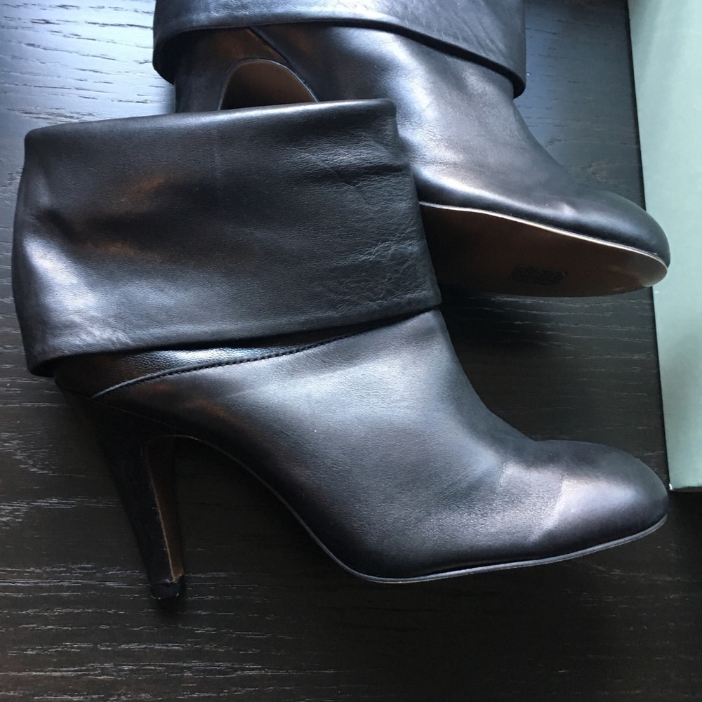 Ash black leather booties